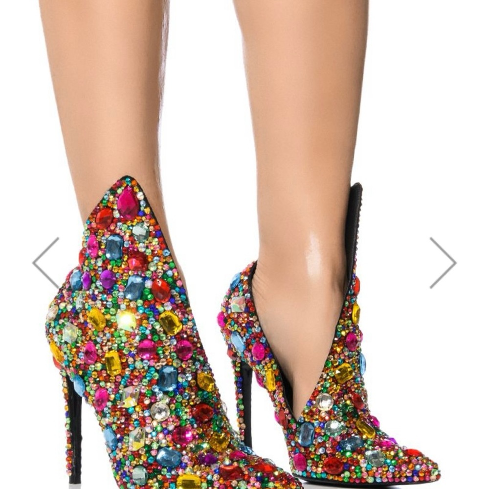 Azalea Wang Next Up Embellished Angular Pump in Multi Size 6.5